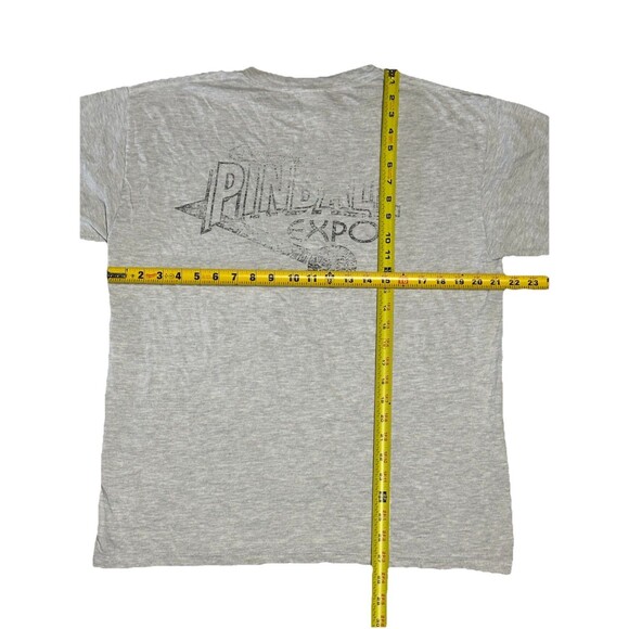 Vintage Flipout ‘99 Wizard Pinball Expo T Shirt Double Sided Grey Logo‎ Fader - Picture 6 of 6